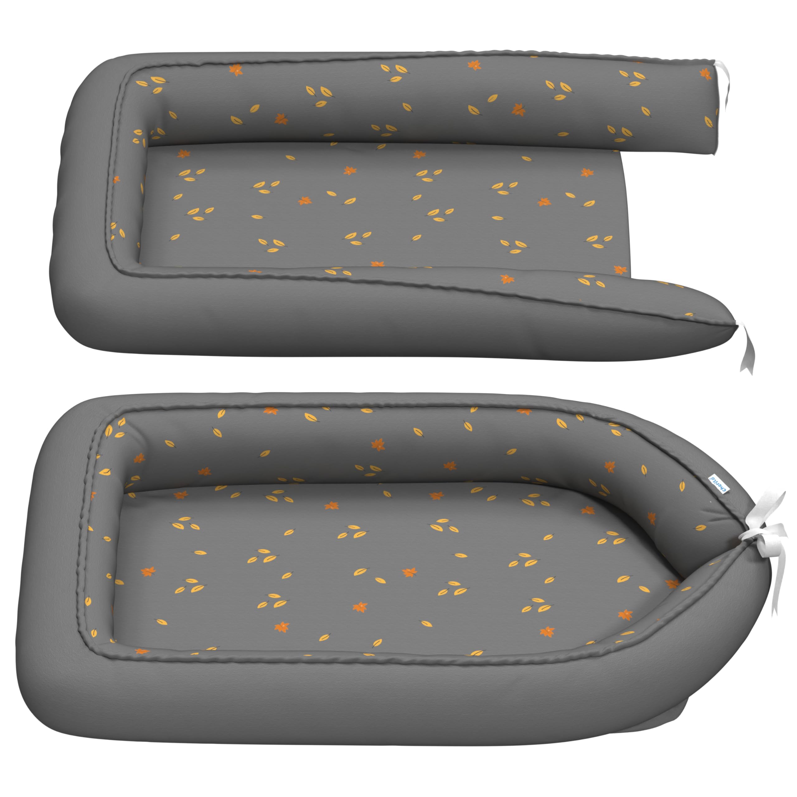 Cherilo Baby Sleeping Bag, Cotton Bedding Set for Infants and New Born Baby Carry Nest, Portable Bassinet Sleeping Pod for Bed, Age 0+ Months, (Grey Leaf) - Image 7 thumbnail