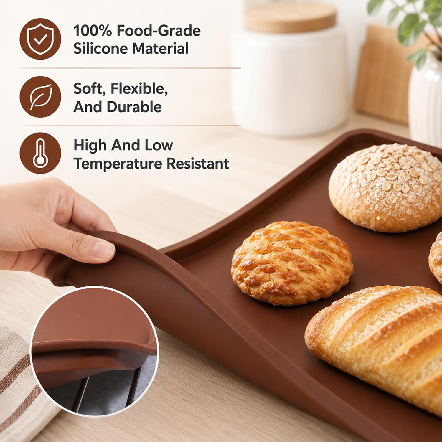 6 Pack Silicone Dehydrator mats with Edge Compatible with Cosori CP267-FD