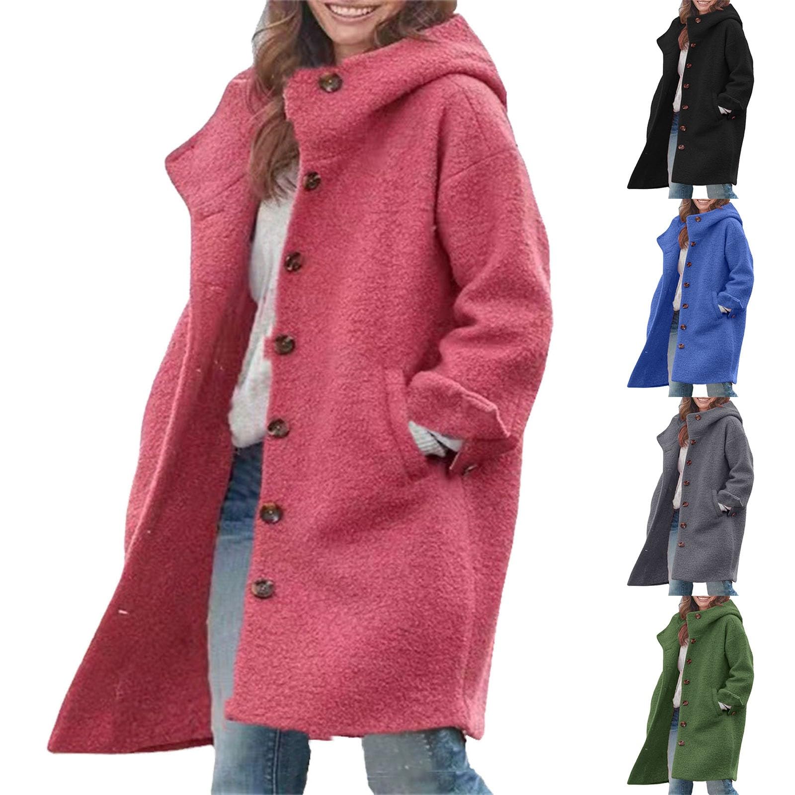 Damen Langarm-Flockenjacke, locker sitzend, warm, für den Winter, modisch, Reversjacke, Mäntel Damen Übergangsjacke Damen Winterjacke Marke Leichte Damen Steppjacke Mit Kapuze