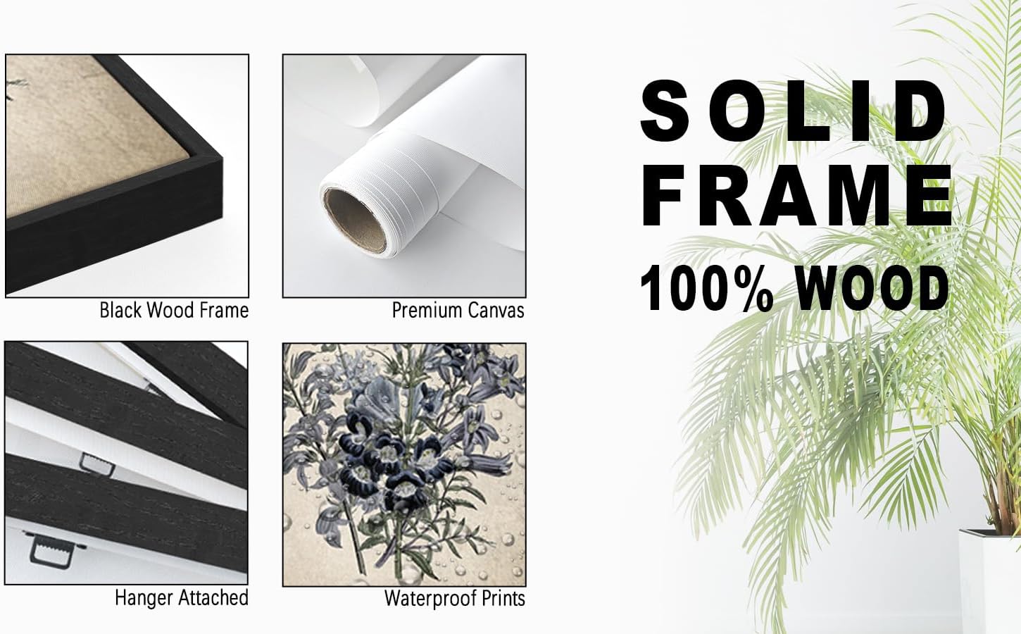 Large Framed Botanical Wall Art - Jane Loudon Floral Wall Decor Set of 3 Vintage Flower Painting Prints Retro Rustic Morning Glory Canvas Pictures for Living Room Bedroom Office Artwork 20"x28" Each beige 20"x28"x3 Framed