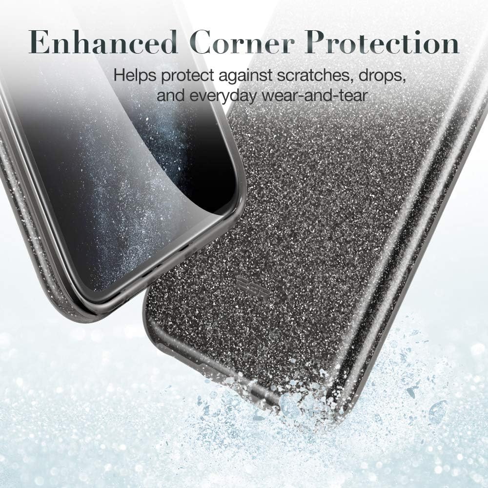 ESR Glitter Case Compatible for iPhone 11 Pro Max Case, Glitter Sparkle Bling Case [Three Layer] for Women [Supports Wireless Charging] for iPhone 11 Pro Max (2019 Release), Black