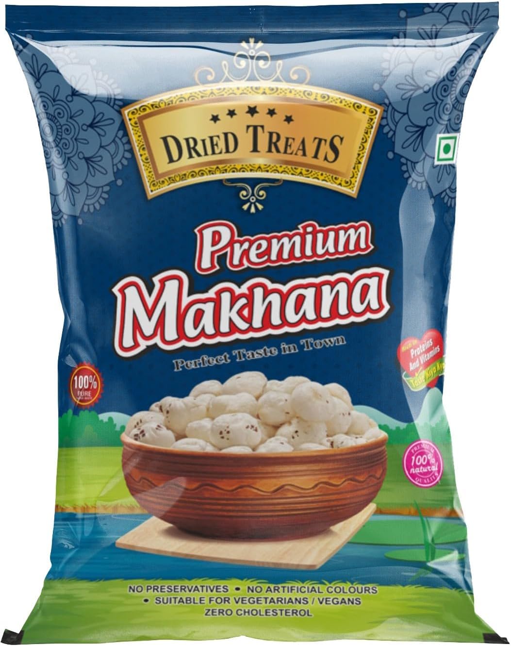 Dried Treats Premium Dry Fruits (Lotus Seed/Makhana, 250g) [Packaging may differ]