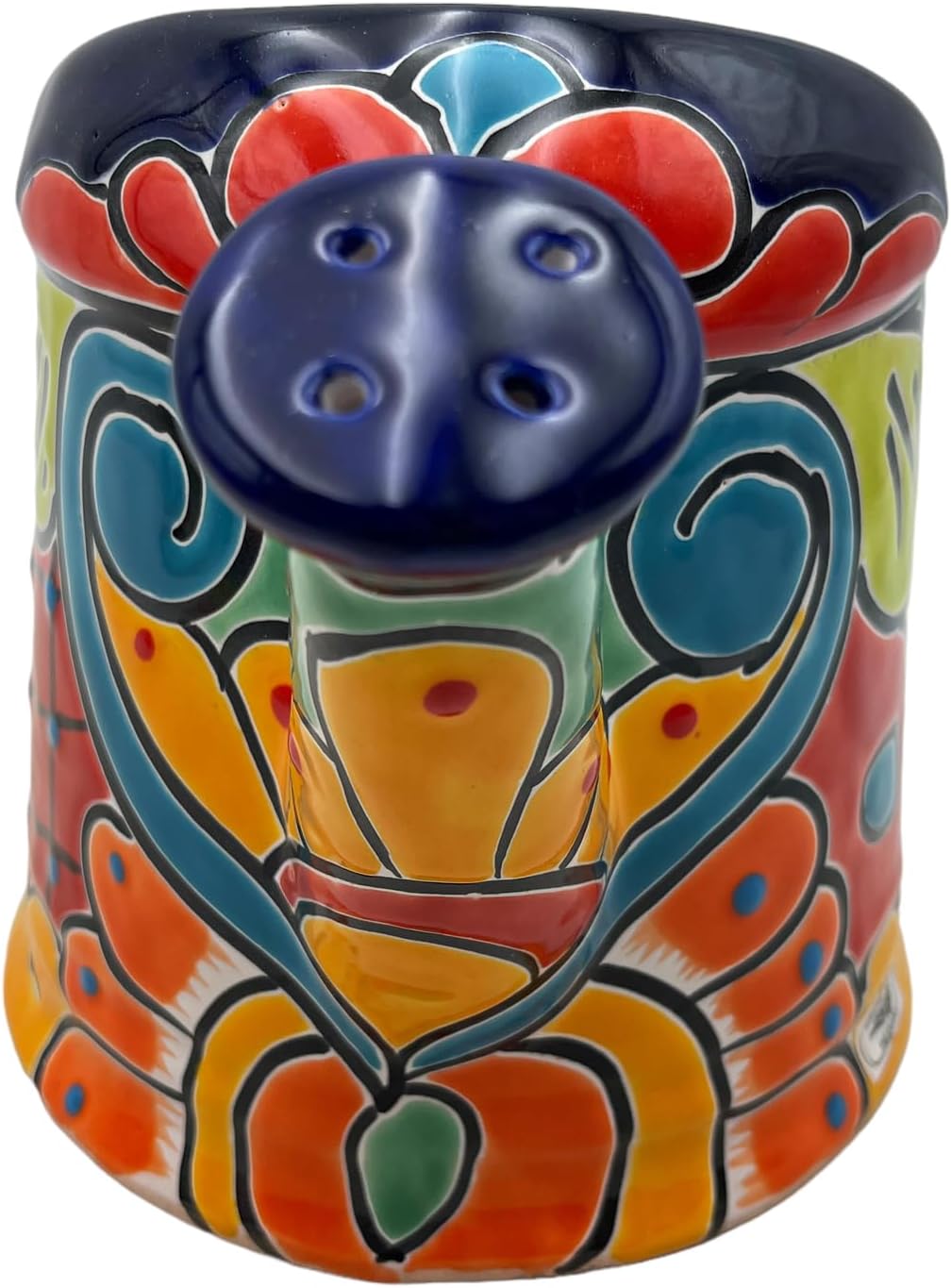 Talavera Watering Can Planter Pot Folk Art Mexican Pottery Multicolor Hand Painted Handmade Home Decor Indoor Outdoor 10.25" (Multi 7)