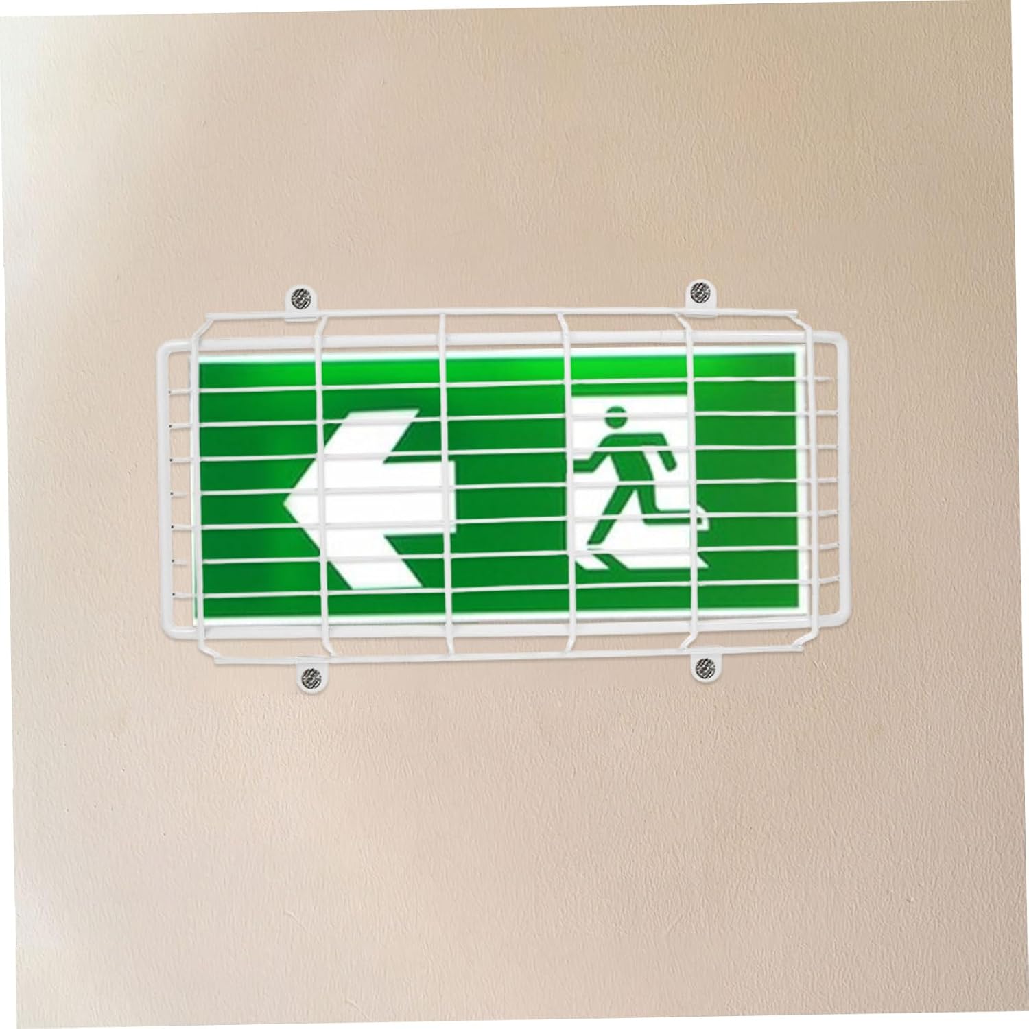 Gadpiparty Emergency Exit Light Protection Wire Guard Stainless Steel Cage for Exit Sign Damage Prevention Cover for Emergency Lighting Commercial Safety Accessory