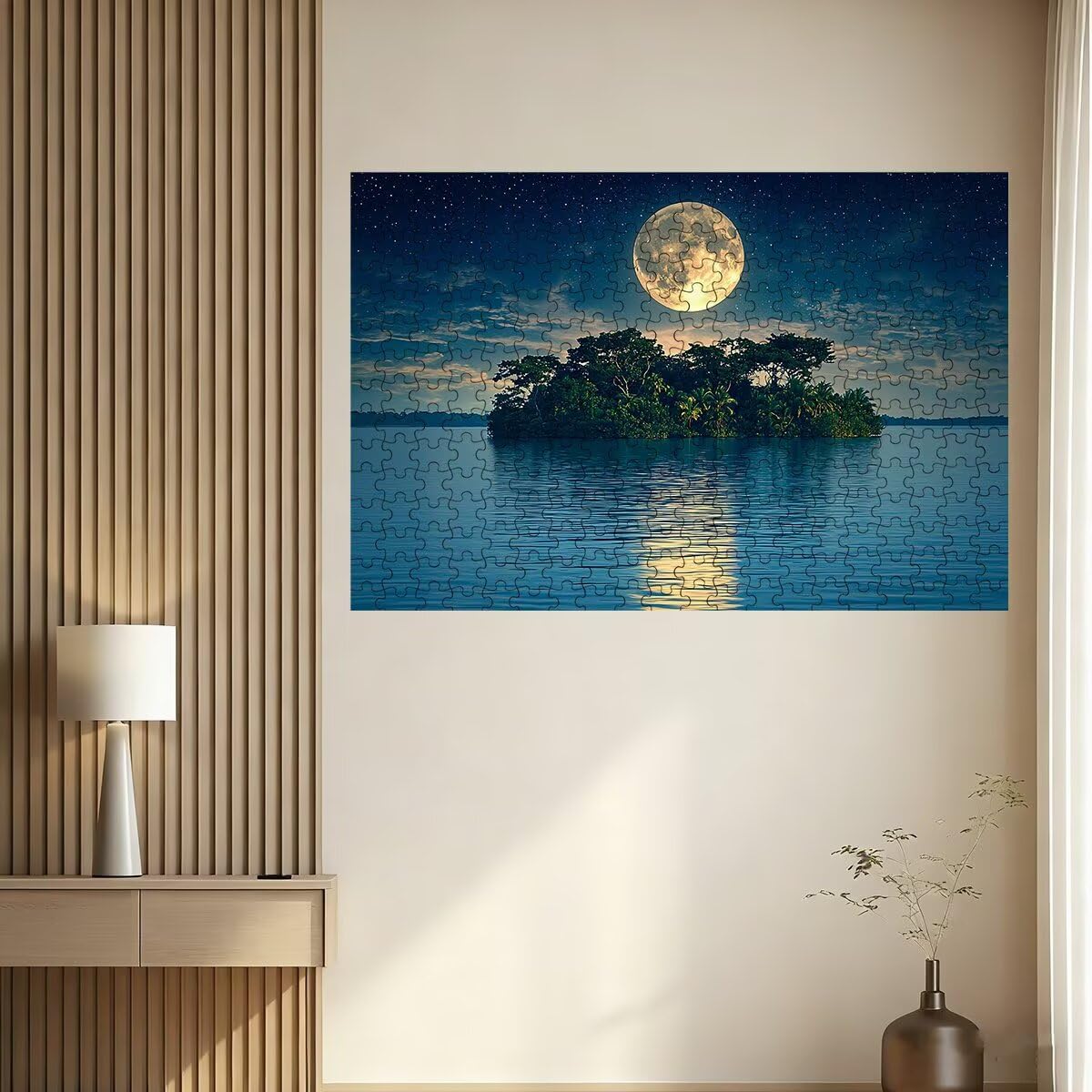 Puzzle 1500 elementów dorośli ryby, puzzle dla dorosłych 1500 elementów, wyspa Klasyczne puzzle do gry edukacyjne w rodzinie, duże drewniane puzzle z pudełkiem na prezent dla mężczyzn, wystrój
