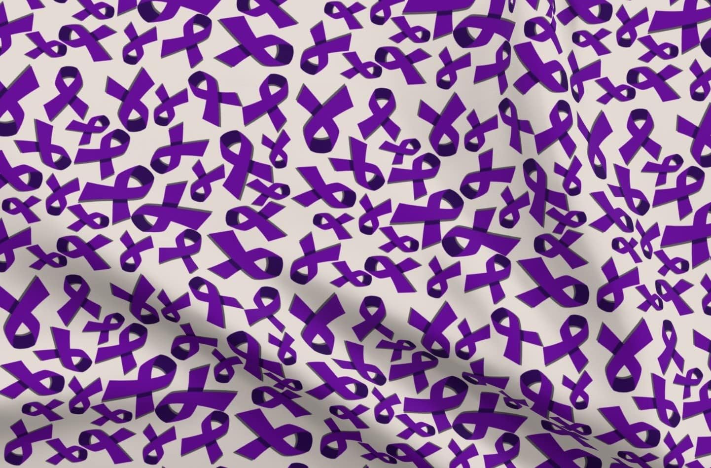 Spoonflower Fabric - Purple Awareness Cancer Animal Printed on Organic Cotton Sateen Fabric by The Yard - Sewing Quilting Apparel Home Decor