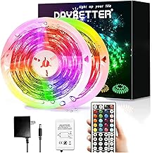 DAYBETTER Led Strip Lights Waterproof, 32.8ft(2 Rolls of 16.4ft) Led Tape Lights Color Changing 300 LEDs Light Strips Kit with 44 Keys Ir Remote Controller and 12v Power Supply for Indoor Outdoor Use