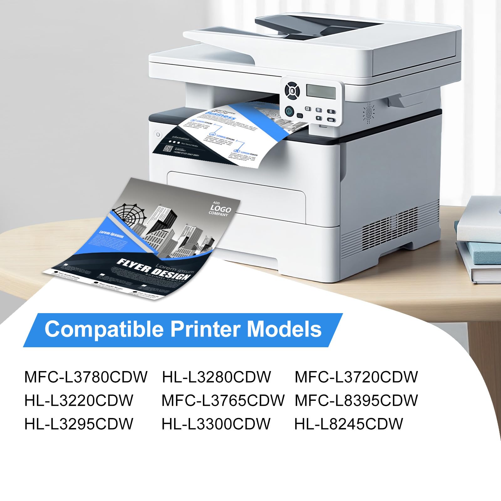 Lot de 4 cartouches de toner compatibles TN229XL TN-229XL TN229 XL pour imprimante MFC-L3720CDW MFC-L3780CDW HL-L3220CDW HL-L3280CDW HL-L3300CDW B/C/M/Y)