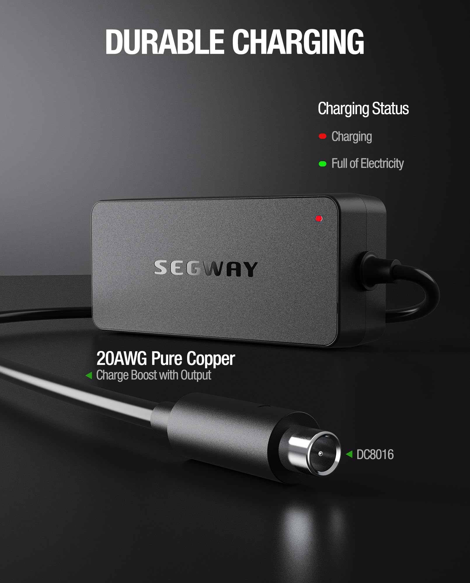 MonsterPwr 42V 1.7A Original Charger for Segway Ninebot Electric Scooter, 71W Power Adapter for Segway Ninebot KickScooter G2 G30LP E2Pro F25 F40 F30 D28 D40 ES2 ES4 E22 E45, UL Listed Battery Charger