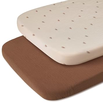Changing Pad Cover Leaf 2 Pack and Bassinet Sheet Sunshine 2 Pack Bundle