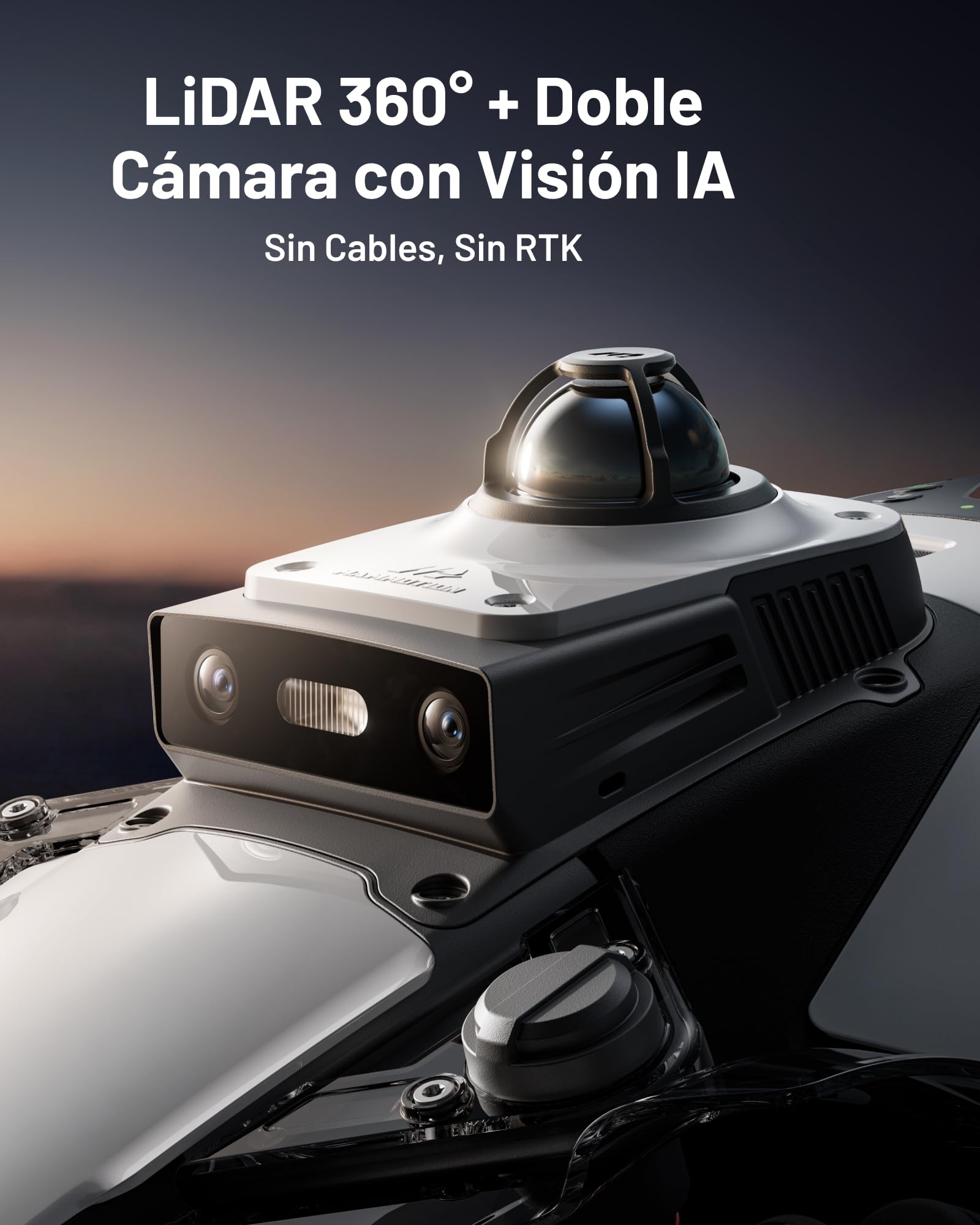 MAMMOTION LUBA Mini 2 AWD 1500 Robot Cortacésped sin Cable Perimetral, con LiDAR 360° y Visión IA de Doble Cámara, Sin RTK, Pendiente del 80%, Modo DropMow, Gestión Inteligente de la Batería