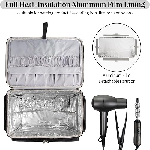 Miniatura 3 de Estuche de maquillaje con ruedas, bolsa de viaje profesional para estilista, estuche de cosmetología extra grande sobre ruedas, bolsa de peluquería