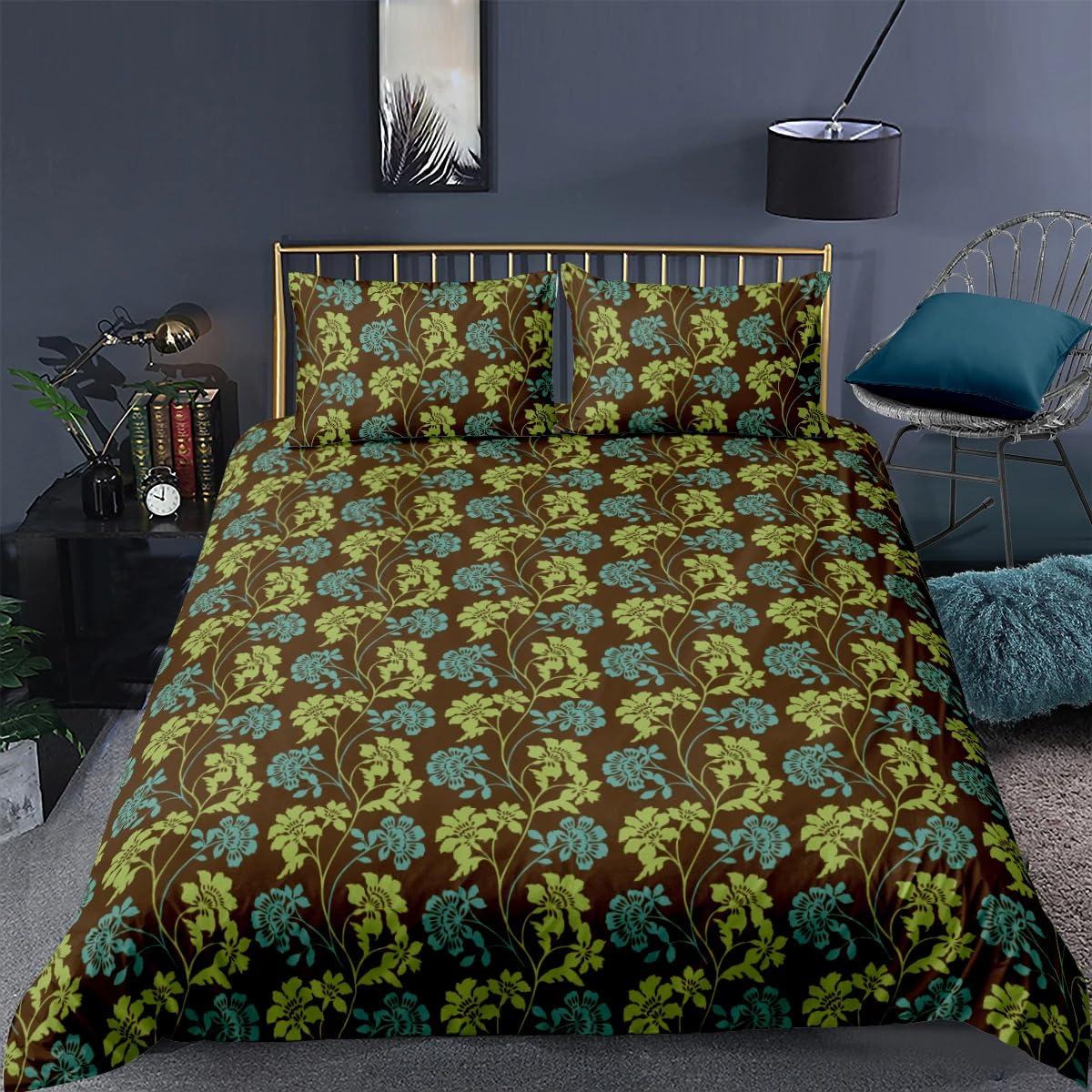 QBIDCSX Bedding Sets Single Plants Bedding Sets Single Koala Duvet Cover 200x200cm with Zipper Closure, Hypoallergenic Quilt Cover with 2 Pillowcase for Boys Kids Girls