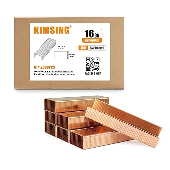 KIMSING 16 Gauge 1-3/8" Crown 3/4" 18 mm Length Carton Closing Staples | 2,000 PCS/Box for Cardboard Box Stapler