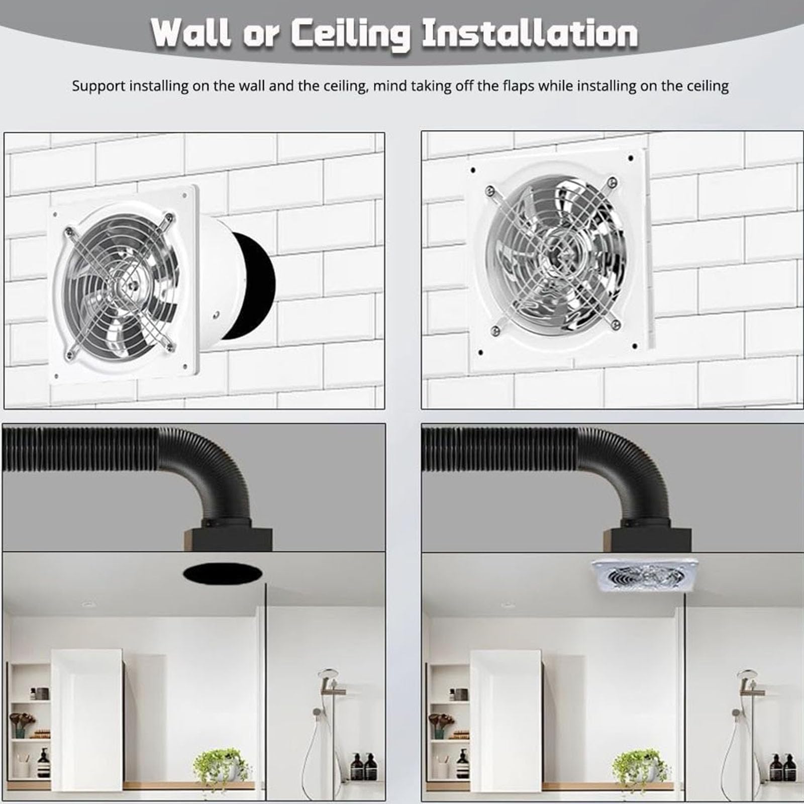 Extractor de Aire para baño de 220 V y bajo Ruido, de 4 a 8 Pulgadas, axial, para sótano, 20 W-80 W, 2800 RPM, para Cocina, lavandería, Oficina y Garaje.