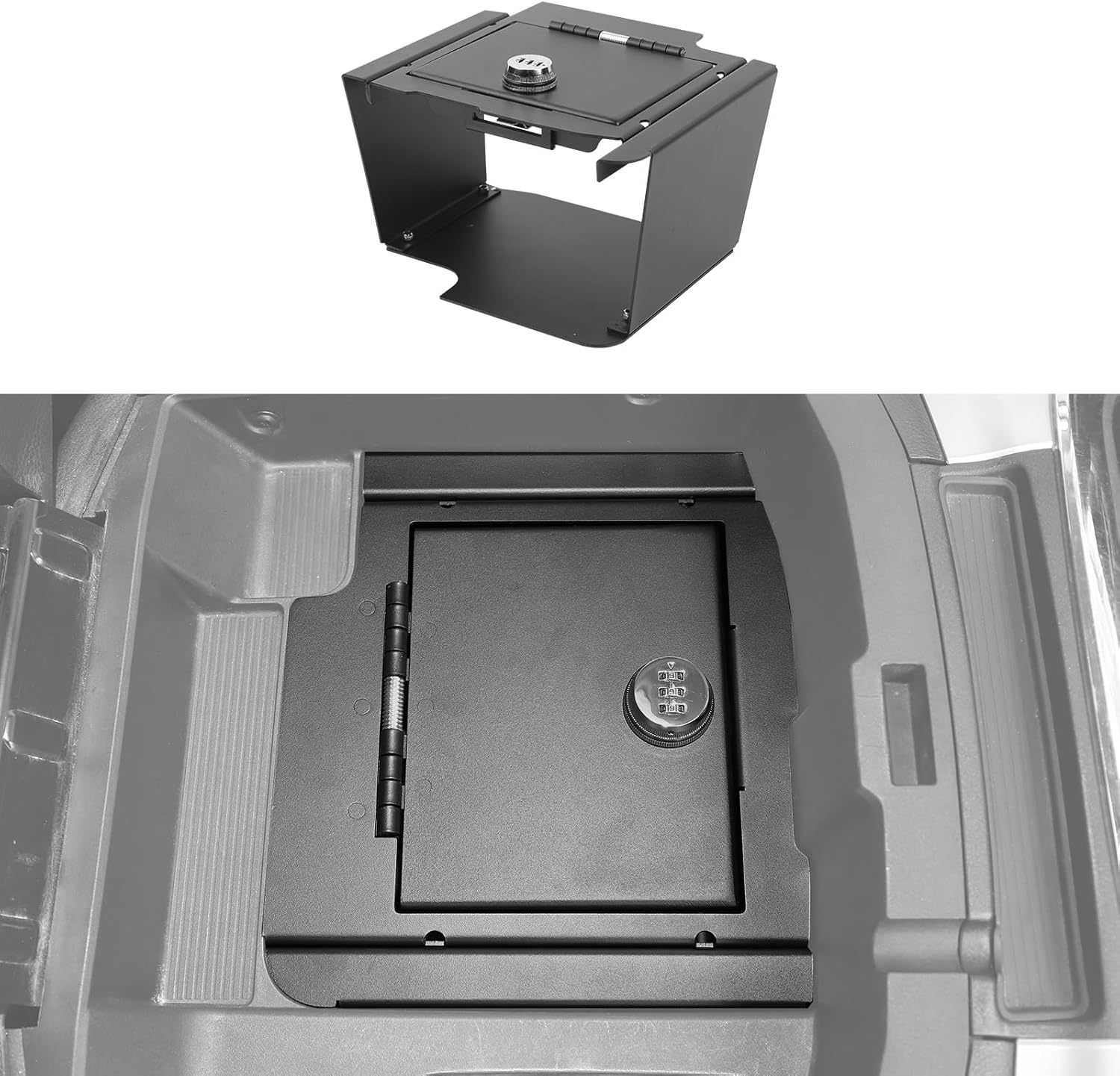 CheroCar for RAM Armrest Locking Storage Safe Box Center Console Armrest Organizer Gun Safe Box with Password Compatible with Dodge RAM 2009-2018,Interior Accessories