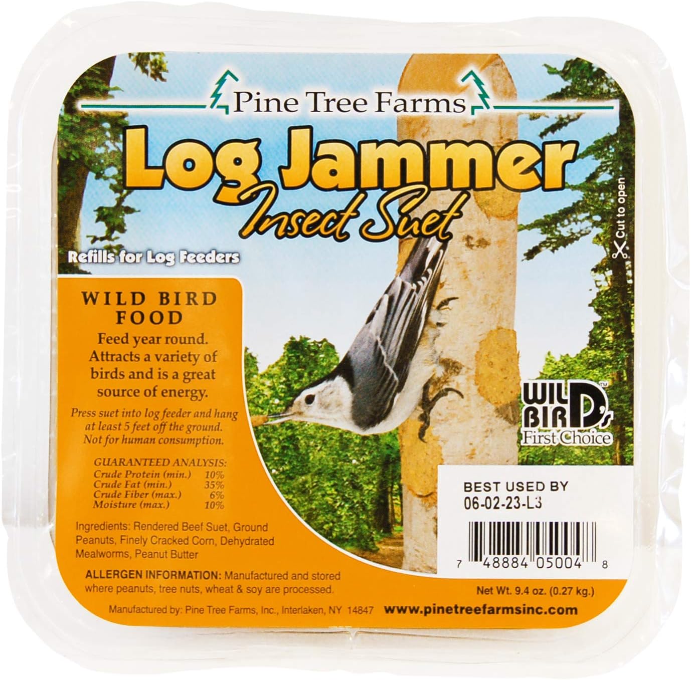 BestNest Set of 24 Pine Tree Log Jammer Insect Suet Plug 3