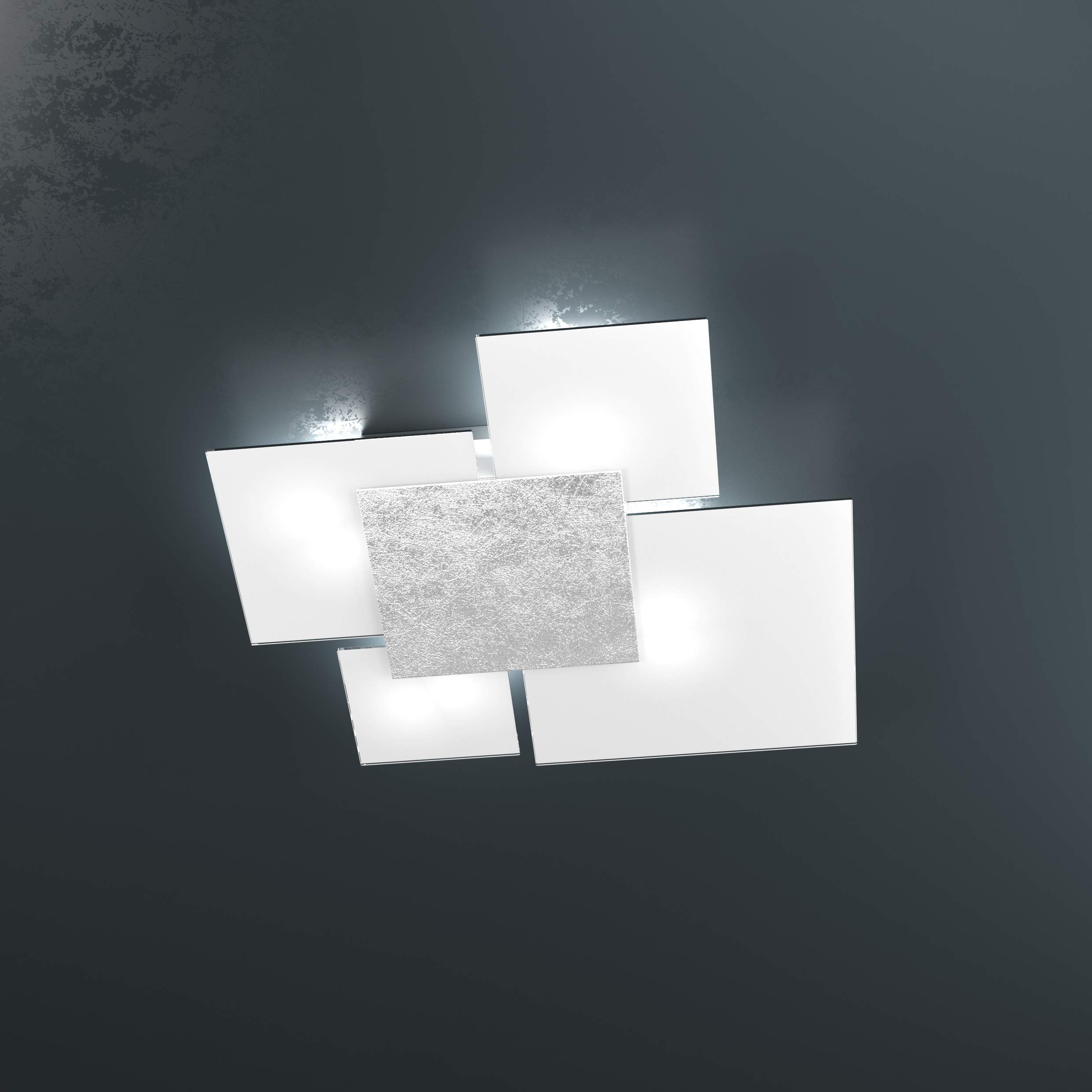 Plafonnier lampe moderne à 4 vitres Top Light 1148/70-FA argent - 2