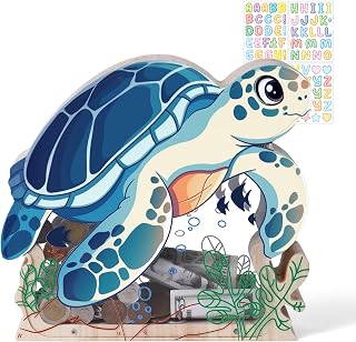 Wooden Sea Turtle Piggy Bank for Kids