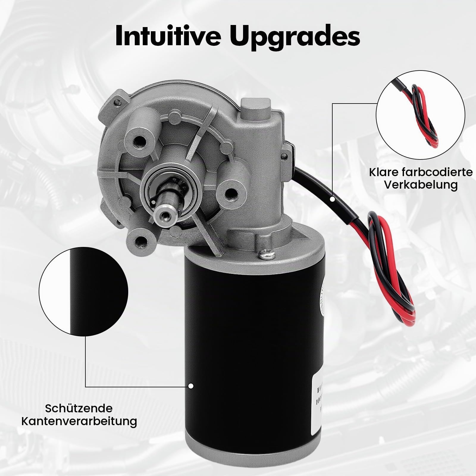 DC-Motor-Getriebemotor, Getriebemotor mit hohem Drehmoment und geringem Geräuschpegel, Nenndrehzahl 160±20 RPM, Übersetzung bis zu 3:60, 24V