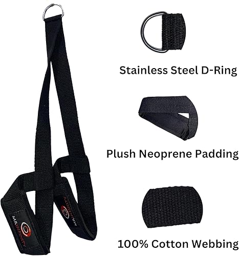 Miniatura 2 de MR1NF1N1TY ATG Correa de sentadillas inversa  Correa flexora de cadera para entrenamiento de abdominales, correa de sentadillas inversa negra para