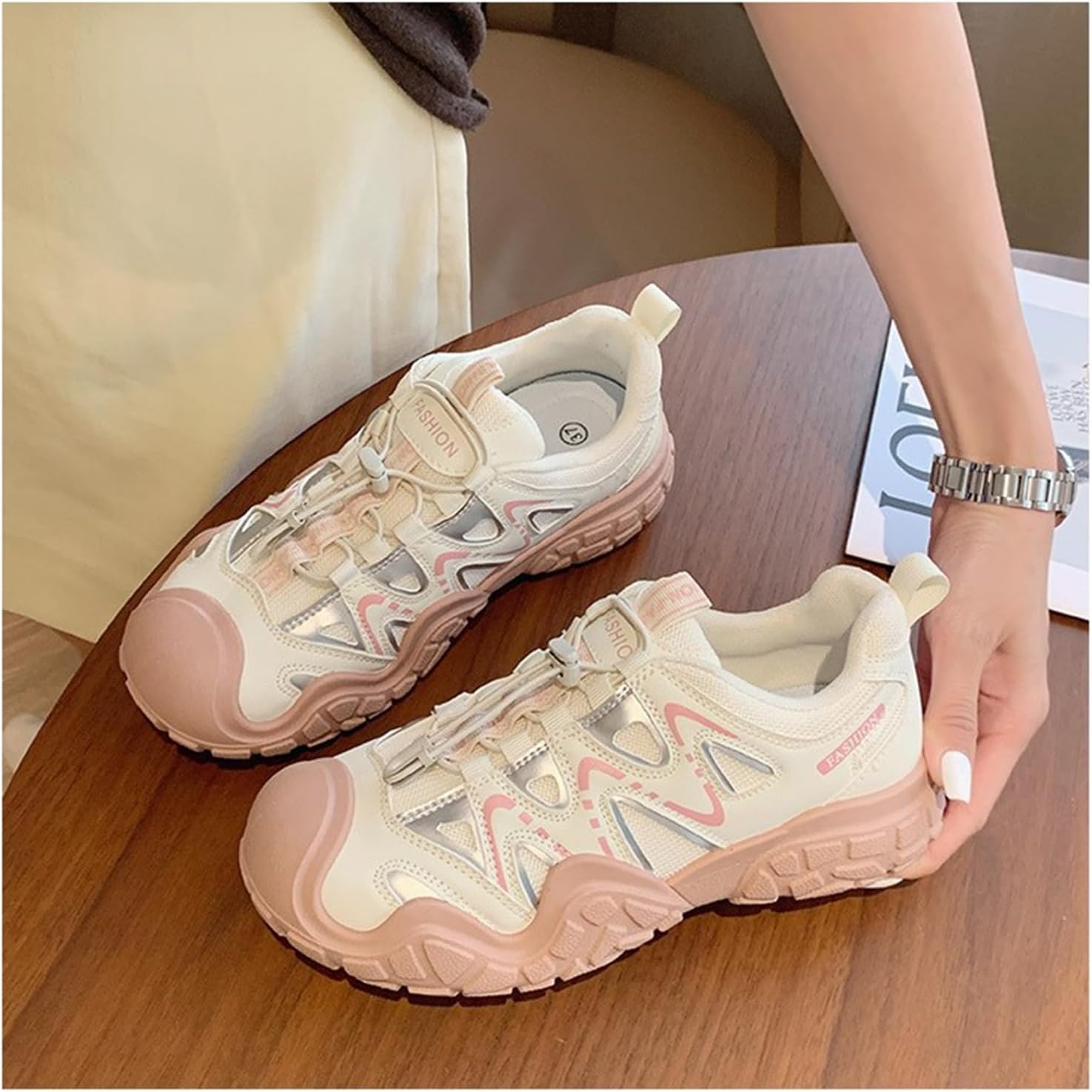 Women's Hiking Shoes, Reinforced Sole Pattern & Breathable Upper, Comfortable Footwear for Daily Hiking, Work & Casual Outings, Versatile Matching