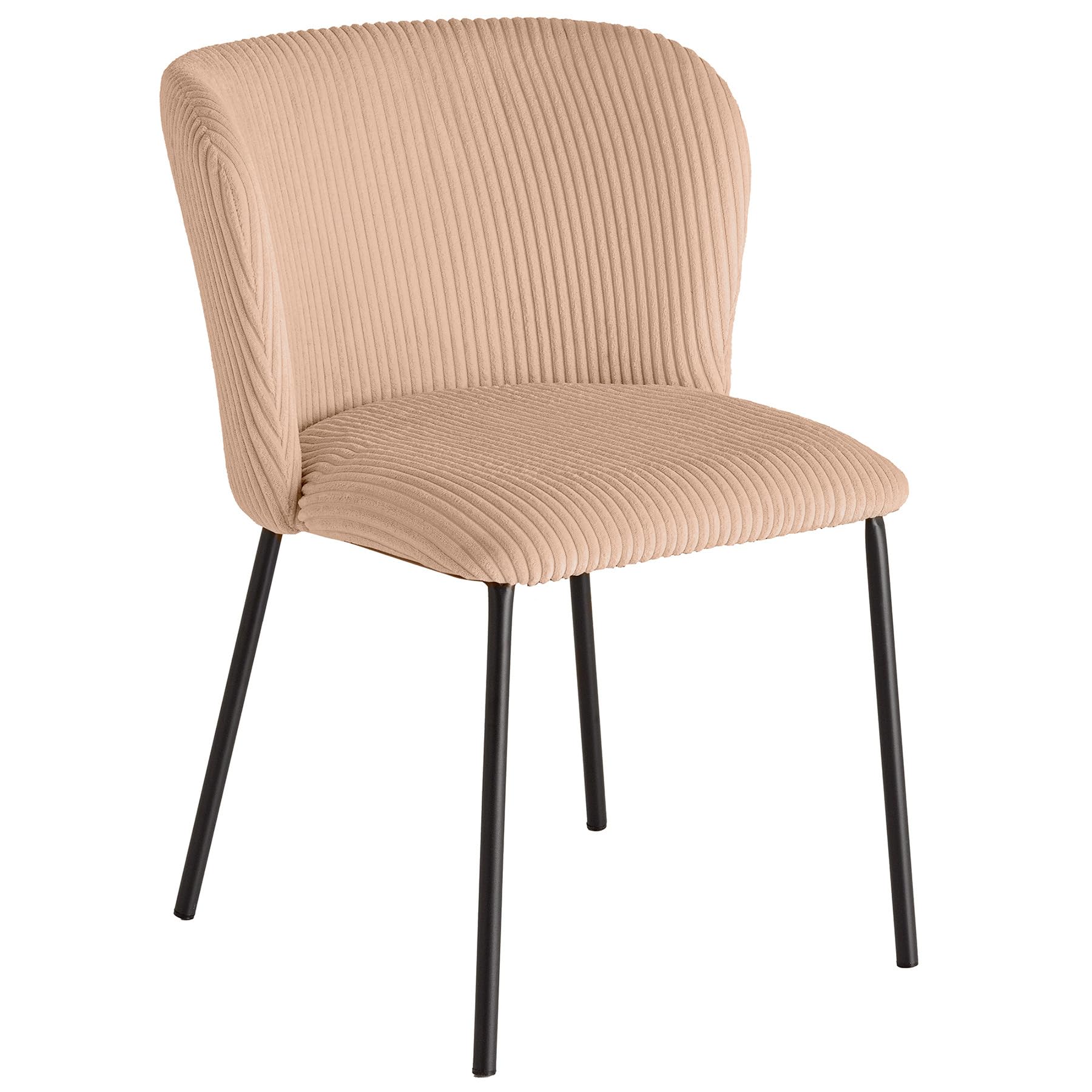 Riess Ambiente Esszimmerstuhl LYON rosa / schwarz Polsterstuhl mit Cord-Bezug