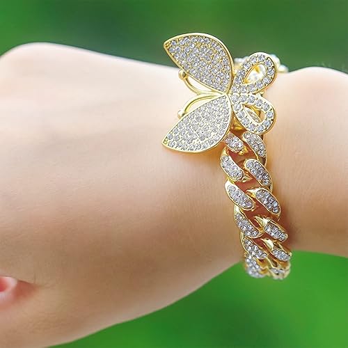 Miniatura 4 de EMESLY Cadena de Eslabones Cubanos Miami Chapada en Oro de 14K Collar (16, 18, 20, 22, 24, 30 Pulgadas de Longitud) Pulsera de Hip Hop