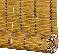 Victoria M. Bamboo Roman Blind for Interior, Opaque Bamboo Curtain for Doors and Windows, Brown, 130 x 220 cm