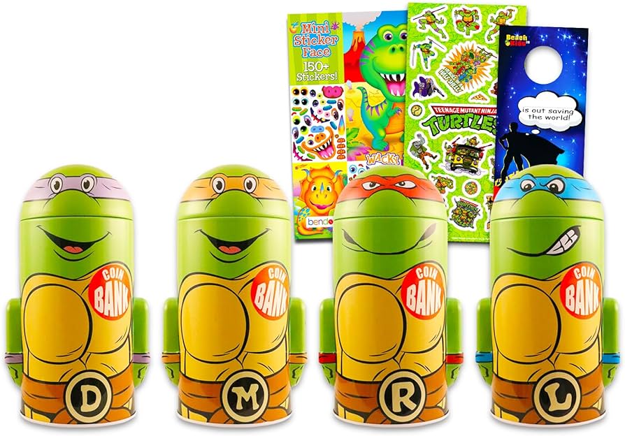 アメコミ Teenage Mutant Ninja Turtles coin bank Amazon.com: Teenage Mutant Ninja Turtles Coin Bank Bundle for Kids