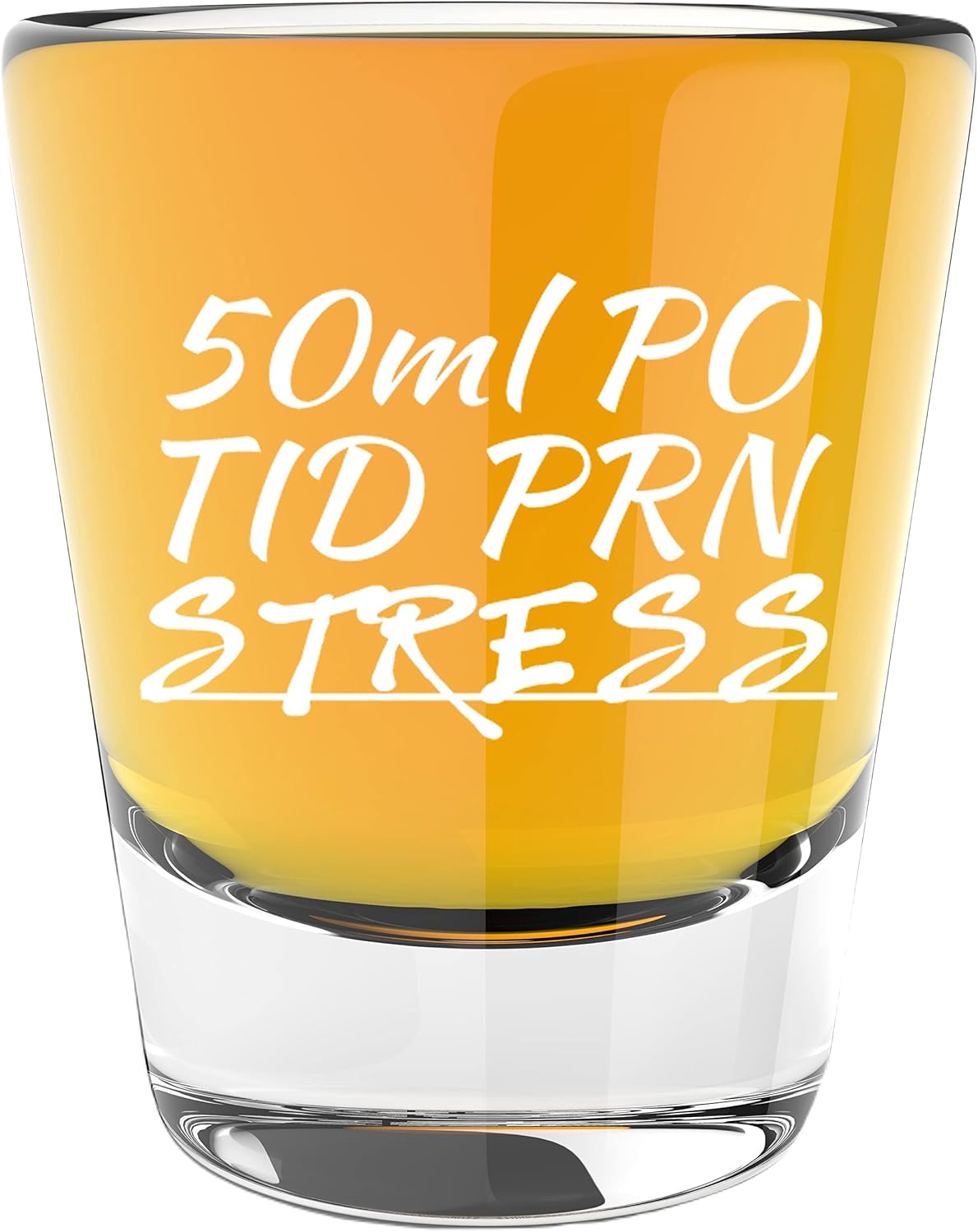 LitGifts Nurse Prescription Shot Glass, 1.75 oz, Glass, White, Funny, Reusable, Made in USA