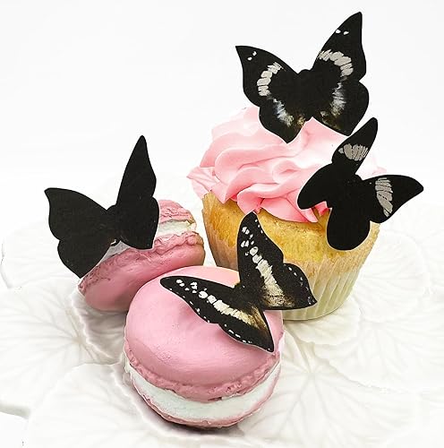 Miniatura 9 de Mariposas comestibles para decoración de pasteles, tamaño pequeño, fabricado en los Estados Unidos, decoración para pasteles de mariposas y cupcakes