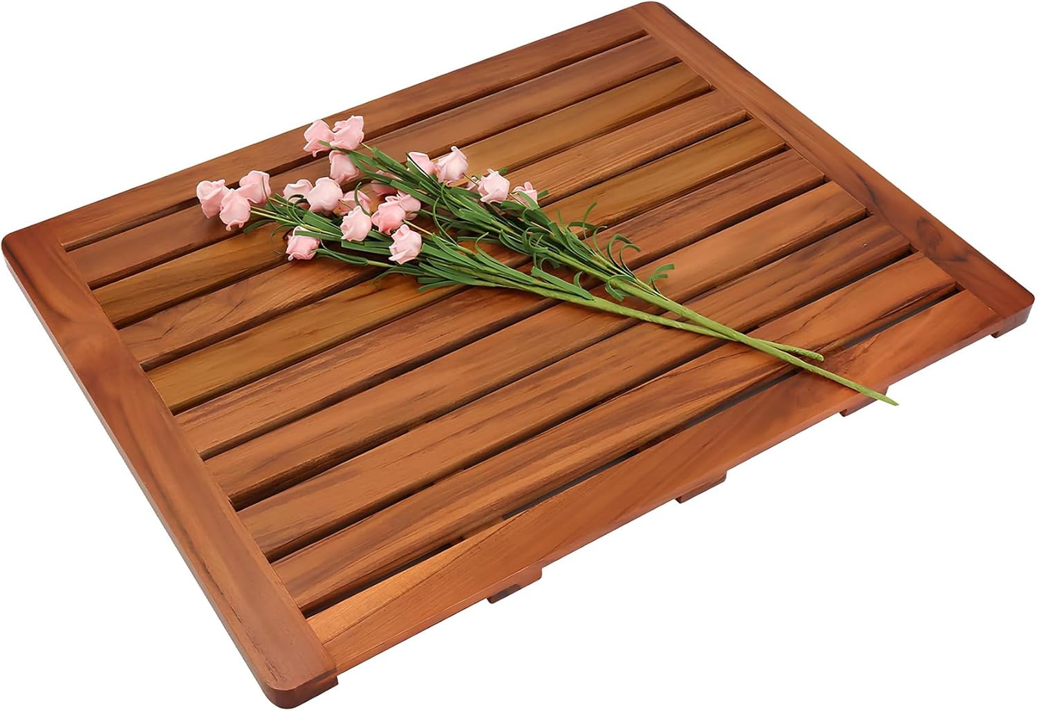 Amazon.com: Saleberate Teak Wood Bath Mat, Shower Mat for Bathroom ...