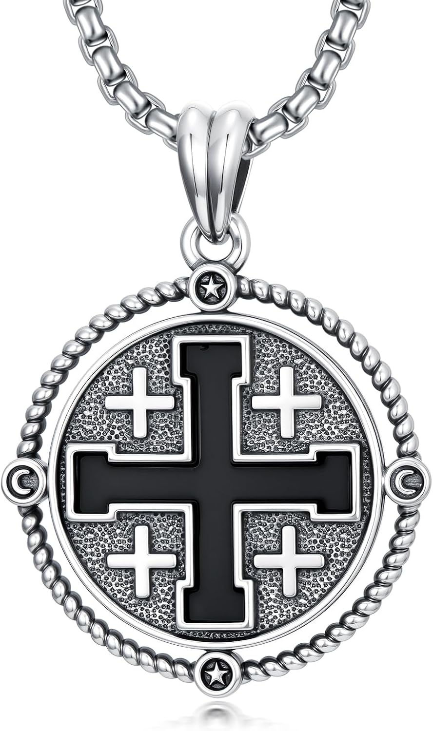 Cross Necklace 925 Sterling Silver Cross Necklace Cross Pendant Christian Religious Cross Jewelry Gifts for Men Women