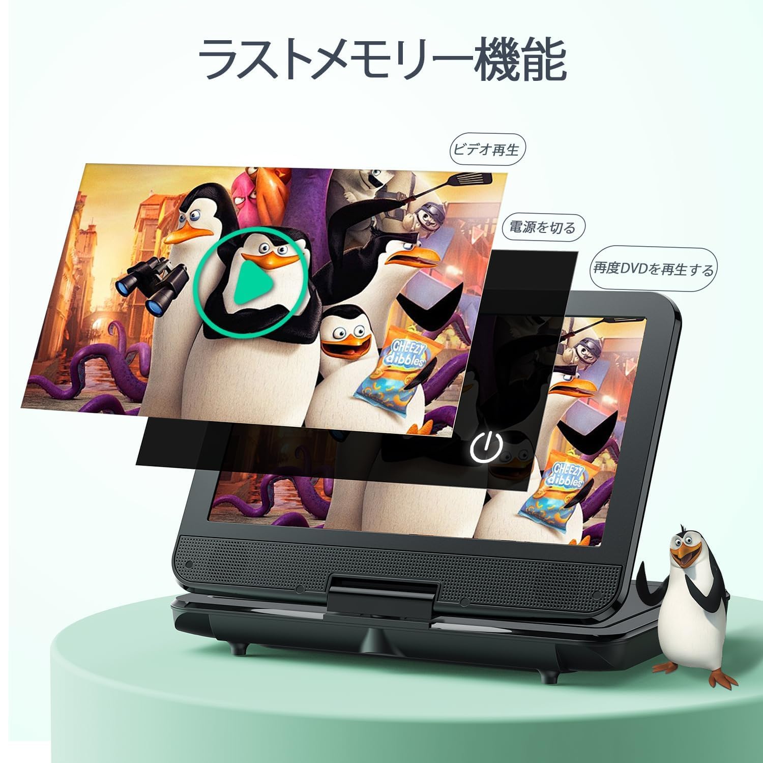 Amazon.co.jp: ポータブルDVDプレーヤー 12.5インチ、10.5インチLCD