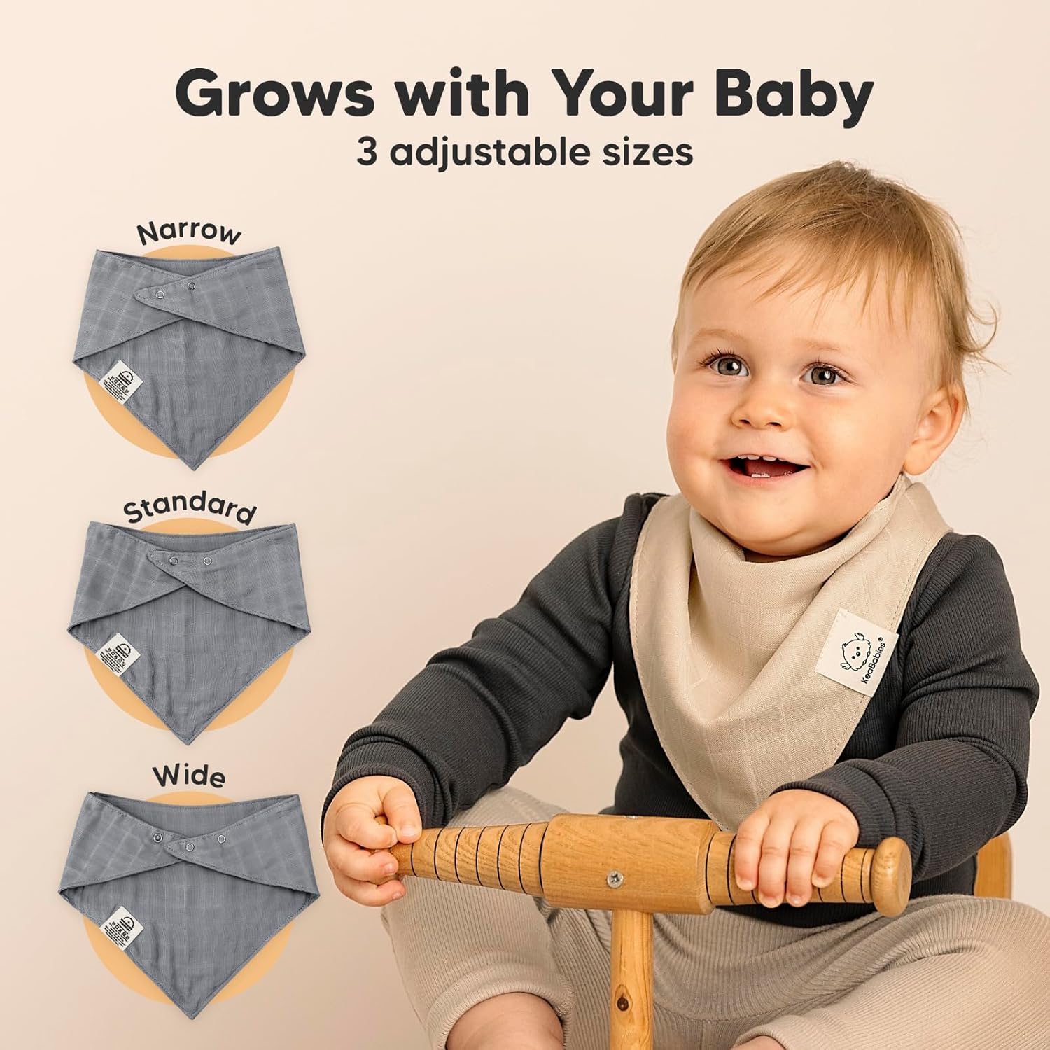 KeaBabies 8-Pack Muslin Bibs, Baby Bibs for Boys, Girls & Muslin Burp Cloths Baby Boy, Girl - Bandana Bibs, Muslin Baby Bib - 5-Pack Bamboo Viscose Cotton Burp Cloth - Baby Drool Bibs