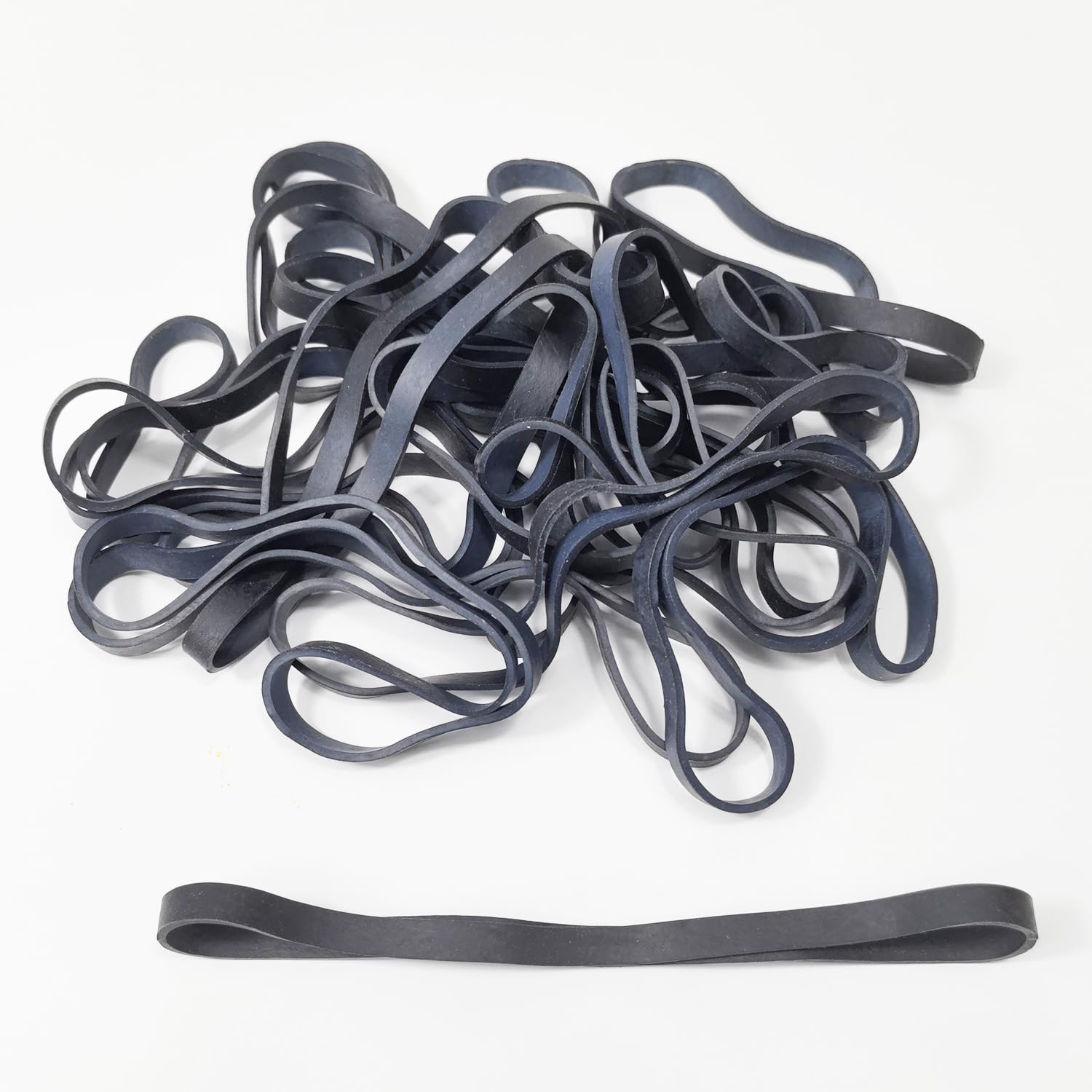 Werkasi Black Rubber Bands Large Rubber Bands Heavy Duty 30 Pack Wide Ticker Strong Big Long Desk Elastic for Office Supplies Cords Organizing