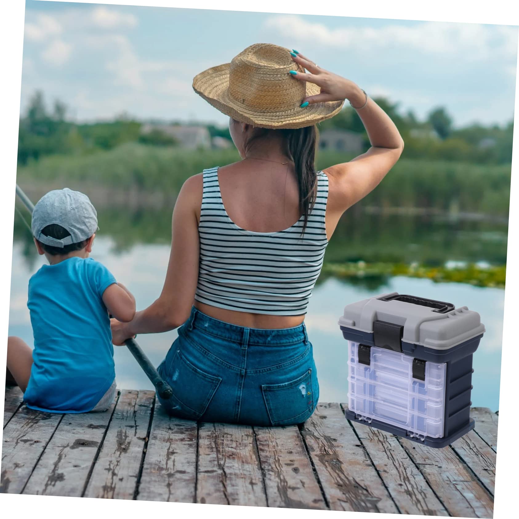 Scatola da Pesca Contenitore di Perline Attrezzatura da Pesca in Mare contenitori Organizer per Accessori da Pesca in plastica Custodia per ami da Pesca pp Yellow