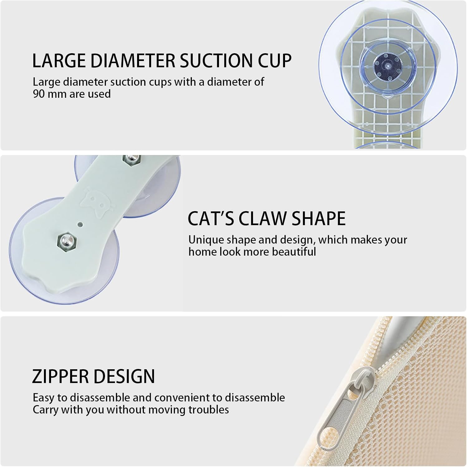 Cat Perch Window - Cordless Foldable Breathable Cushion Seat | Window Cat Bed with Strong Suction Cup - for Small Medium Large Sized Pet Kitten Sleep Rest Home Indoor Living Room Sill