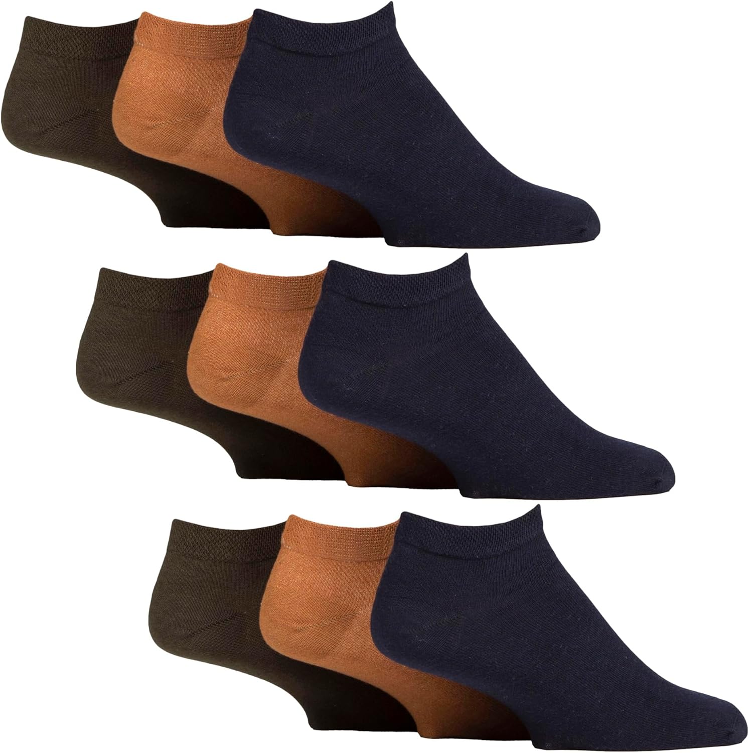Gentle Grip 9 Pack Mens Sneaker Socks Ankle Diabetic Socks Extra Wide Calf