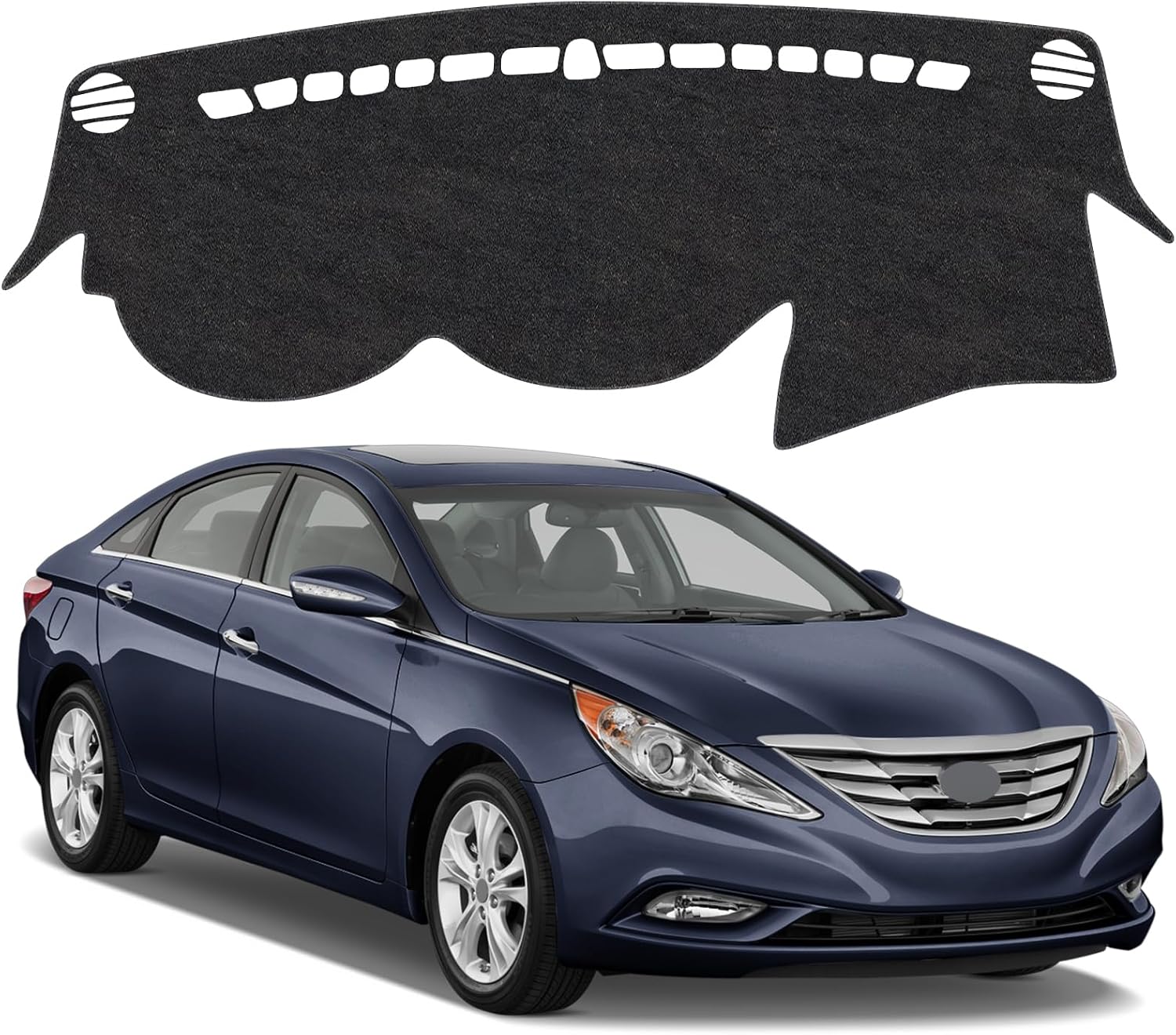 Dash Cover Mat Compatible with Hyundai Sonata 2011-2014 Non-Slip Dashboard Cover Mat Sunshade UV Rays Protector Interior Accessories