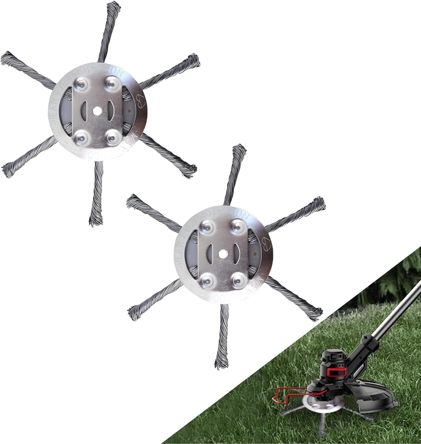 I-LEFANTE Unkrautbürste Für Motorsensen – 200 Mm Durchmesser, 25,4 Mm Aufnahme, Entfernt Moos & Unkraut Mühelos