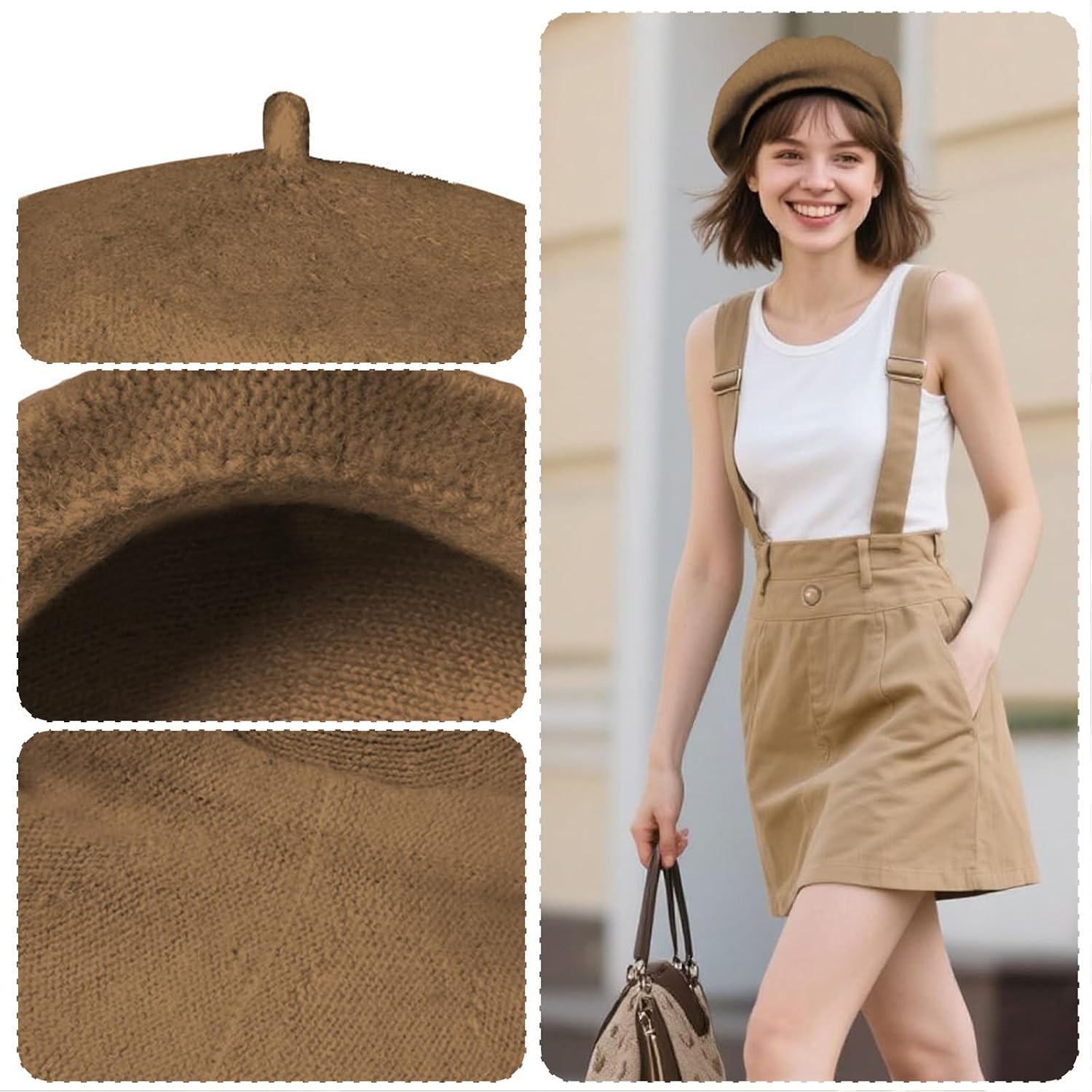 choyaxo French Beret Hats Solid Classic Beret Hats for Women Girls image 5