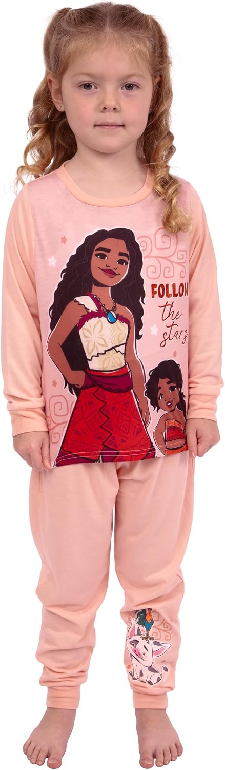Disney Moana Pajamas | Girls' Pajama Sets | Glitter Moana Pj For Girls