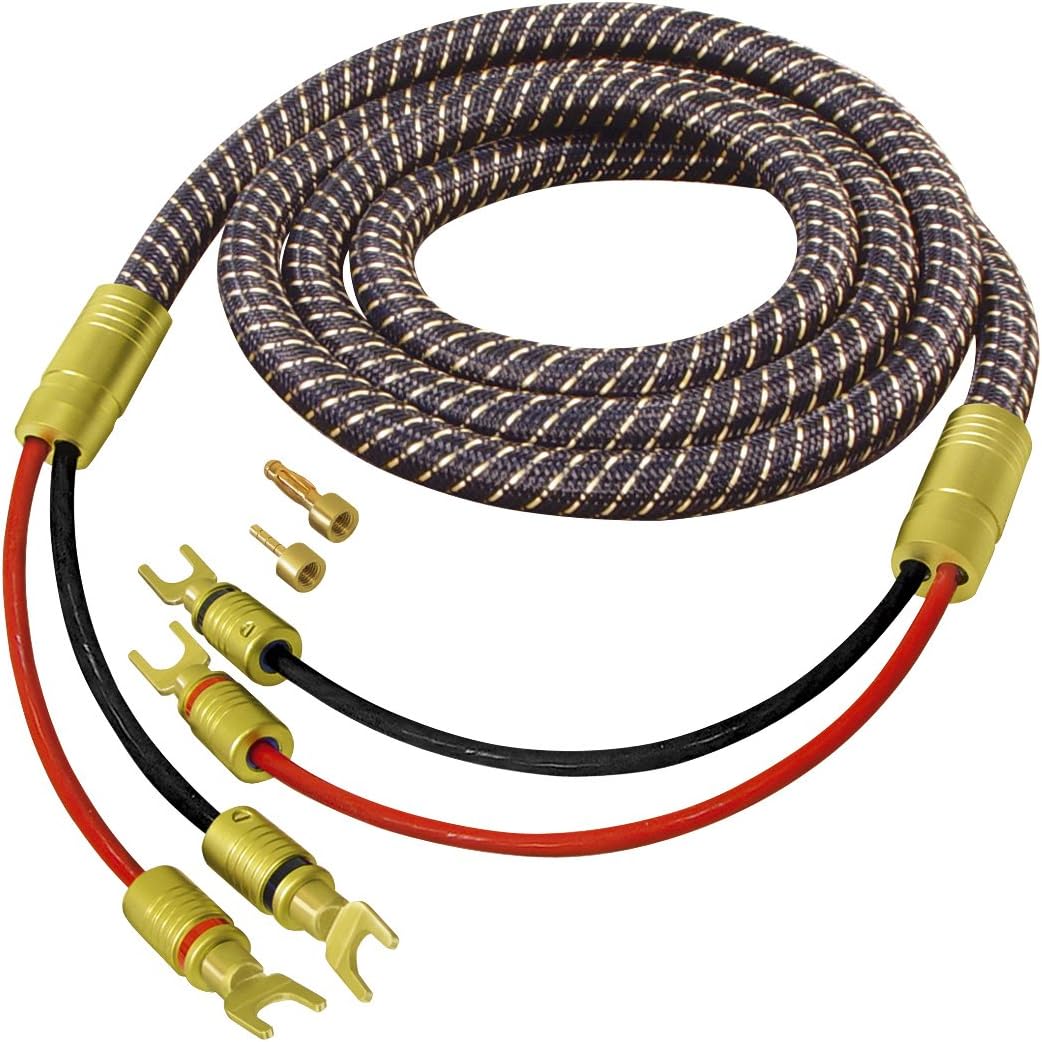 All4u BNL 3 High End Speaker Cable Set / 2x Gold-Plated Interchangeable Contacts to 2x Gold-Plated Interchangeable Contacts / 2x 7m Black