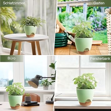 FLOWER Self-Watering Flower Pot Set of 5 12.5-17 cm