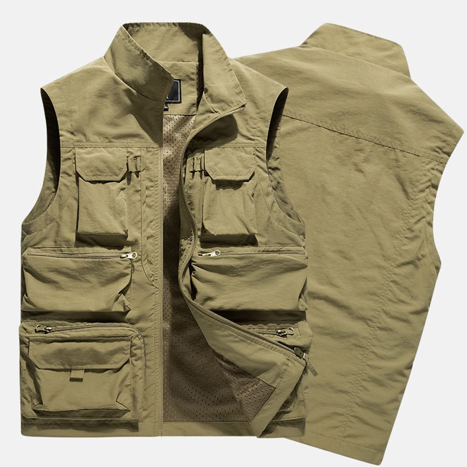 Chaleco Multibolsillo para Hombre Chaleco Casual Sin Mangas para Deportes Exteriores Chaqueta Transpirable De Malla para Pesca Fotografía Viajes