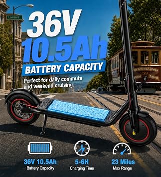 Electric Scooter, 21/28 Miles Range, 18/22/25 MPH Speed Electric Scooter for Adults, 500/750W Motor, 10/8.5 Pneumatic Tires Scooter with Dual Braking, Foldable Escooter for Commuting & Campus Use