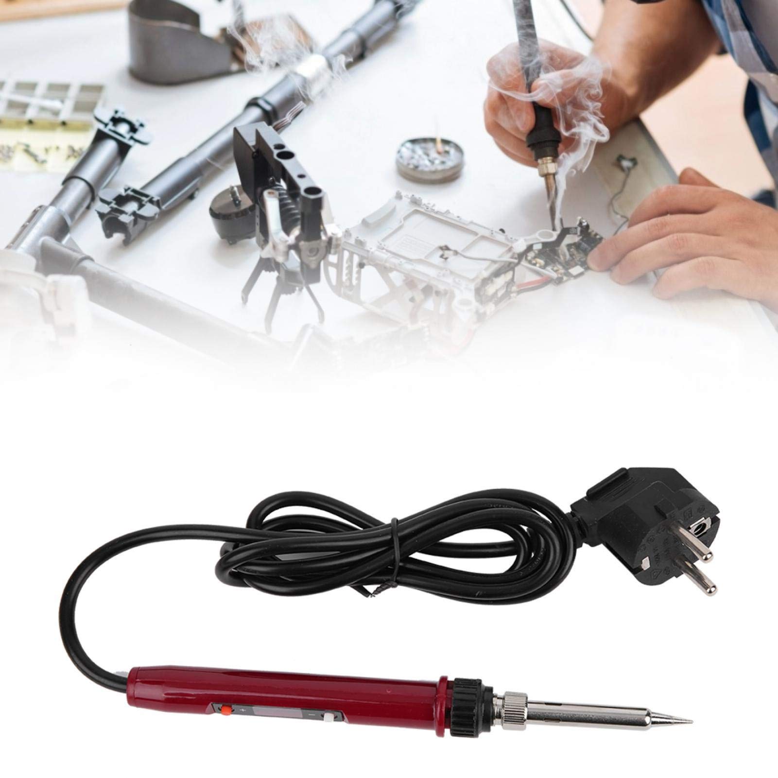 936H 80W Soldador eléctrico Pantalla digital Temperatura constante Hierro eléctrico Antióxido Rojo Soldador eléctrico Enchufe de la UE 220-240V
