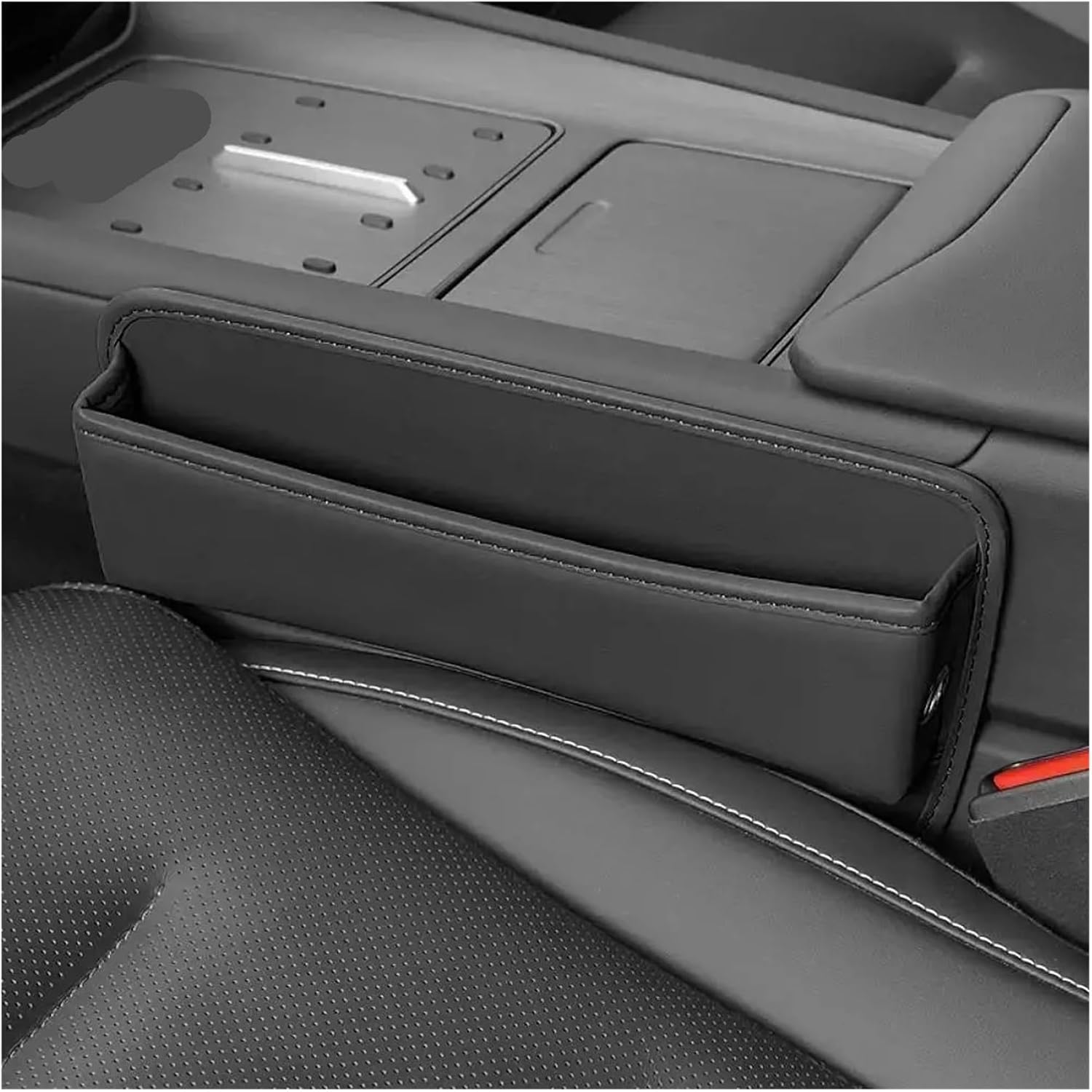 車用シート隙間ボックス PUレザー 大容量 多機能収納 雑貨収納ボックス 取り付け隙間埋め(2pcs)